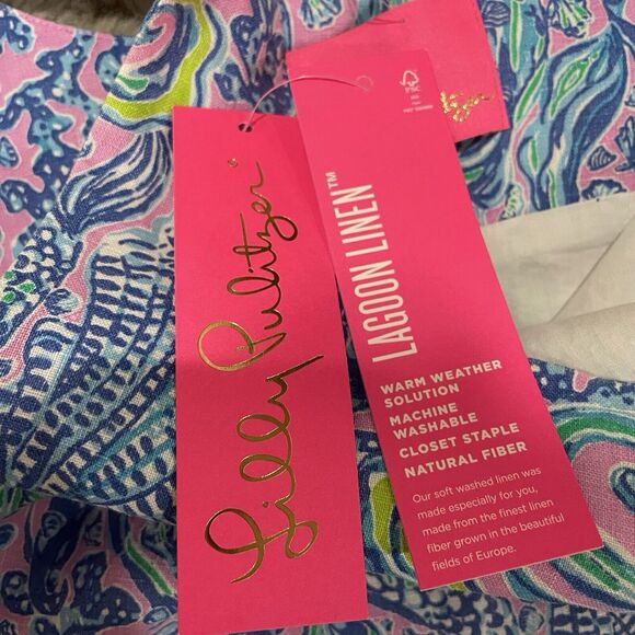 NWT Lilly Pulitzer 0 XS Lilac Rose WE MERMAID IT‎ MAURINA SHIFT 100% Linen Dress - Picture 10 of 16